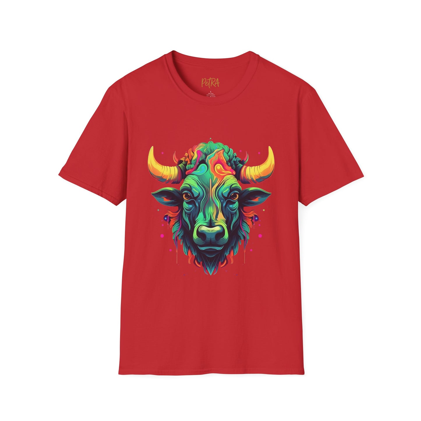 Bull Head Tee – 'Neon Country' Art Design – Unisex Fit