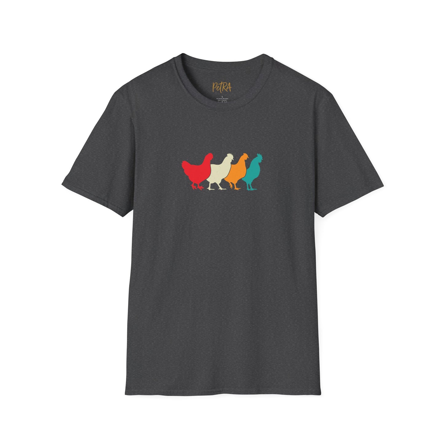Chicken Parade Tee – Retro Silhouette Farm Design – Unisex Fit