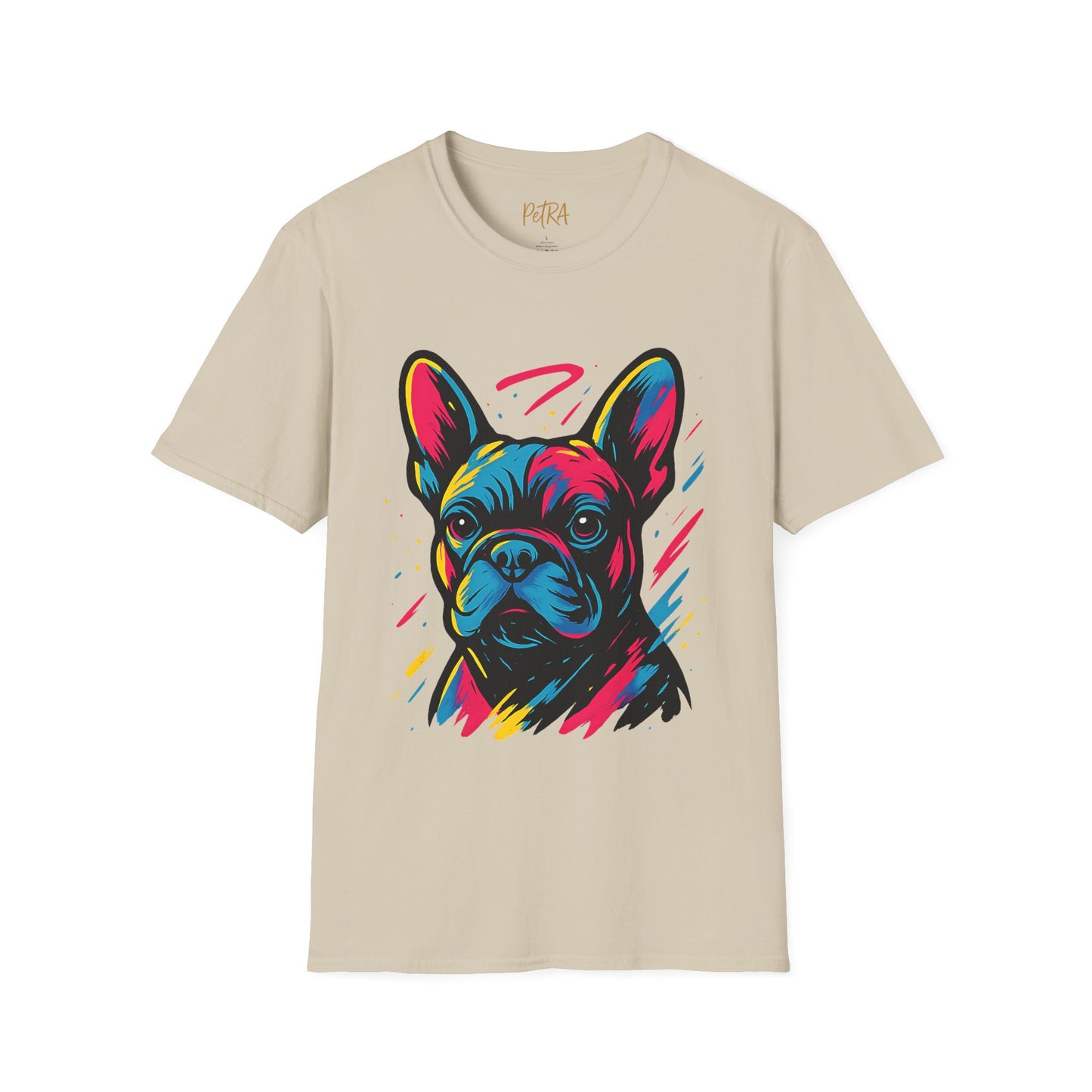 French Bulldog T Shirt – Neon Pop Art Portrait – Unisex Fit