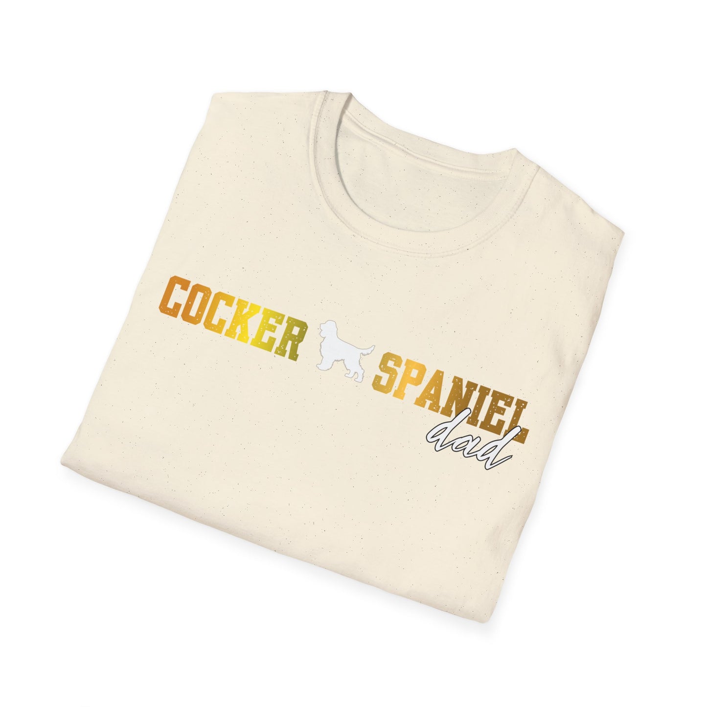 Cocker Spaniel T Shirt – 'Cocker Spaniel Dad' Block Silhouette – Unisex Fit