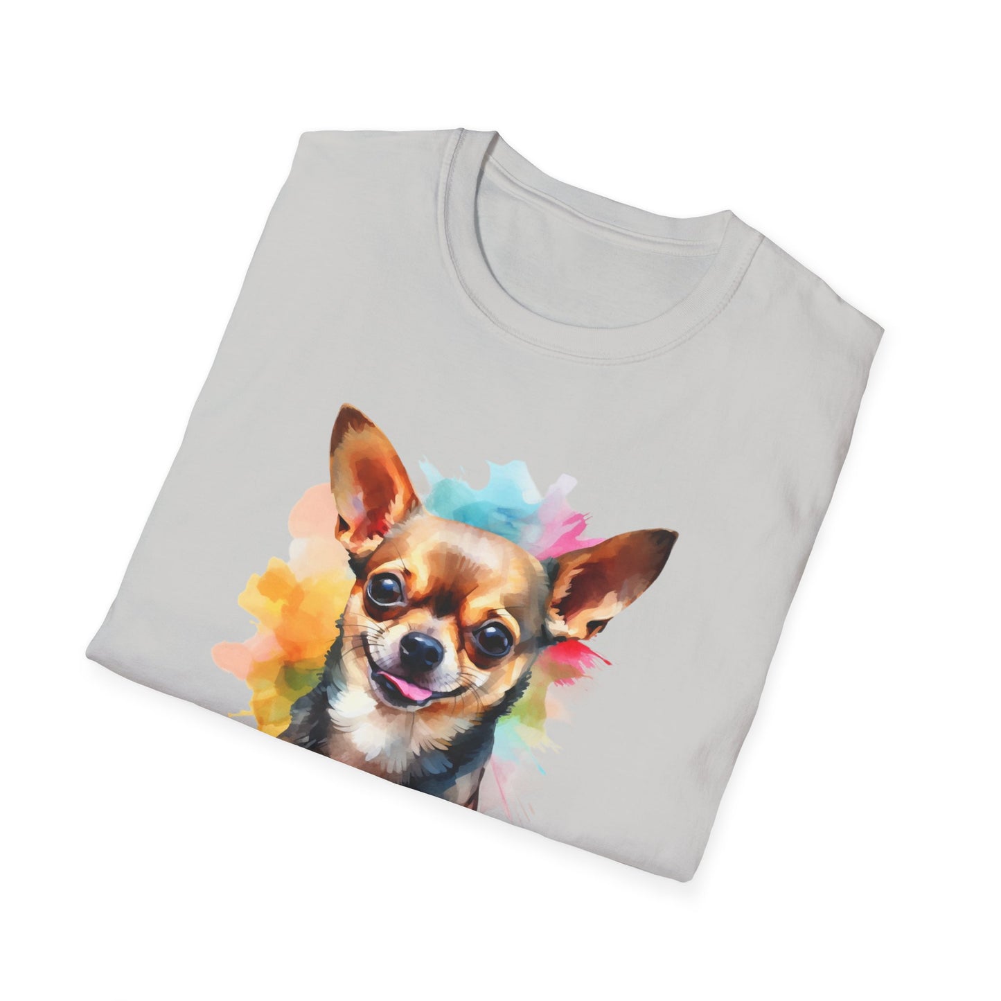 Chihuahua Tee – 'Chihuahua Mum' Watercolor Splash Design – Unisex Fit