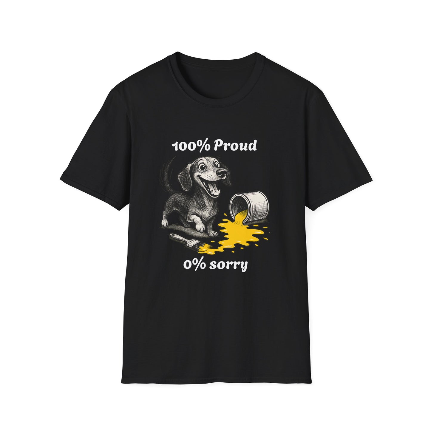 Dachshund Tee – '100% Proud, 0% Sorry' Quote – Unisex Fit