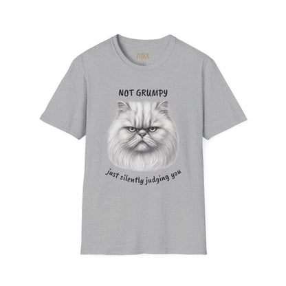 Persian Cat Tee – 'Not Grumpy, Just Judging' Quote – Unisex Fit