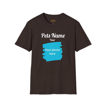 Custom Pet Photo T Shirt – Basic Upload & Text – Unisex Fit