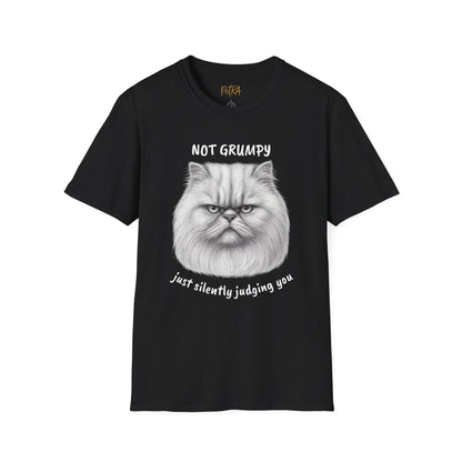 Persian Cat Tee – 'Not Grumpy, Just Judging' Quote – Unisex Fit