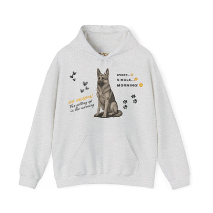 German Shepherd Hoodie – 'Every Single Morning' Sketch Design – Unisex Fit