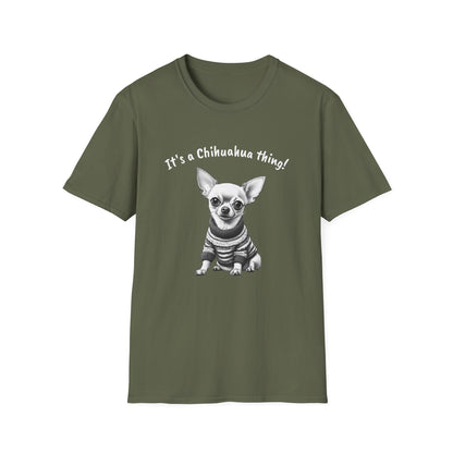 Chihuahua T Shirt – 'It’s a Chihuahua Thing!' Sweater Sketch – Unisex Fit