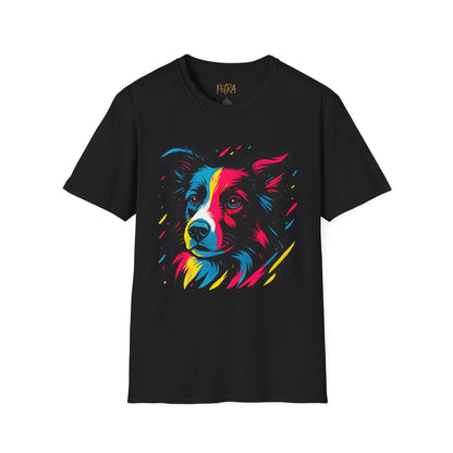Border Collie T Shirt – Neo Pop Art Portrait – Unisex Fit