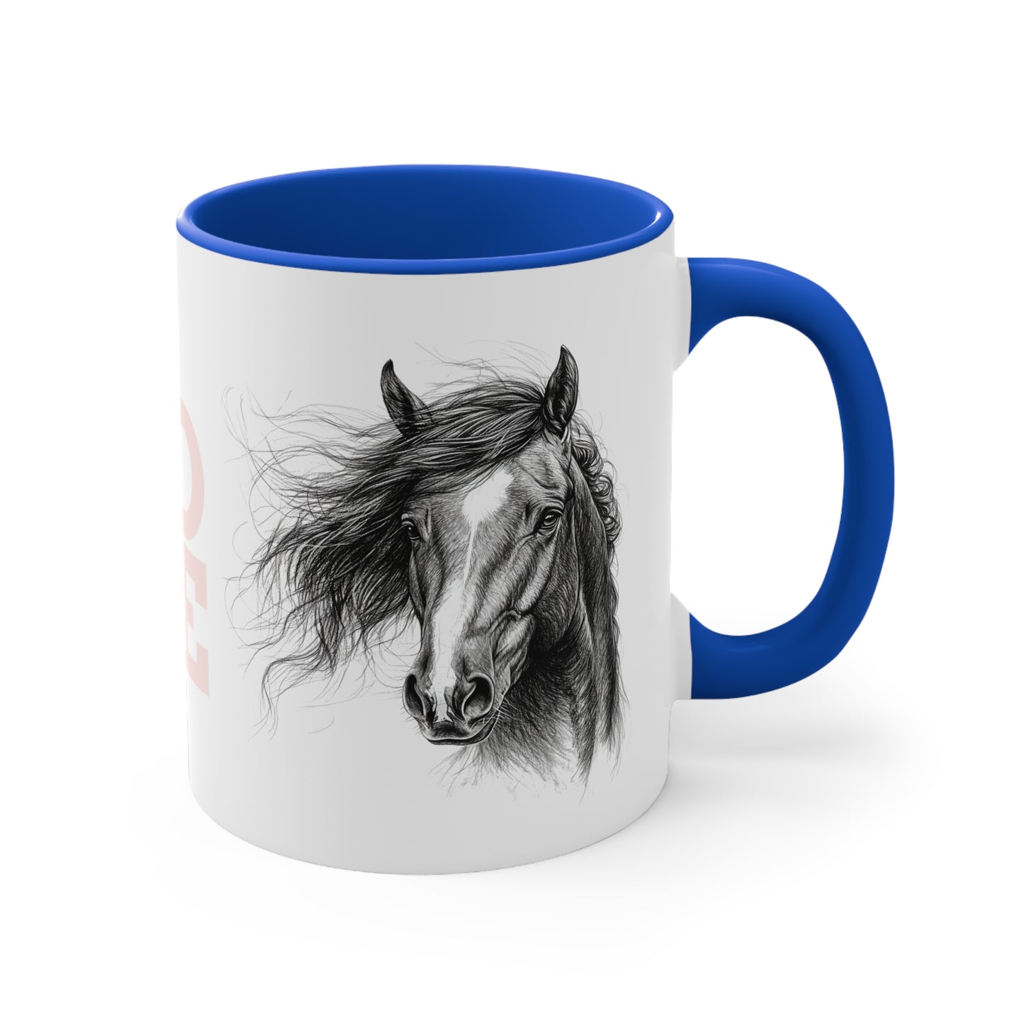 LOVE Horse Mug – Soft Script & Sketch Design – 11oz