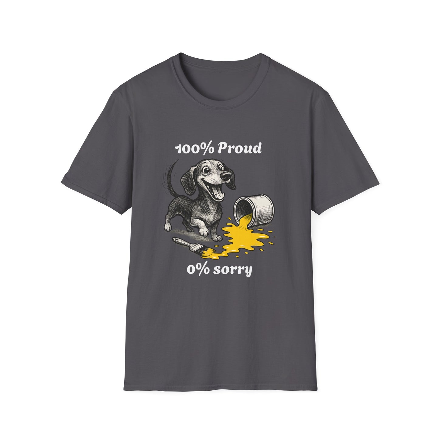 Dachshund Tee – '100% Proud, 0% Sorry' Quote – Unisex Fit
