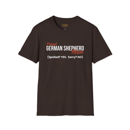 German Shepherd Tee – 'Spoiled? YES. Sorry? NO.' Mum Quote – Unisex Fit