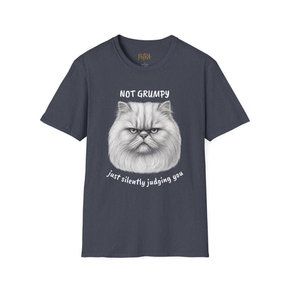 Persian Cat Tee – 'Not Grumpy, Just Judging' Quote – Unisex Fit