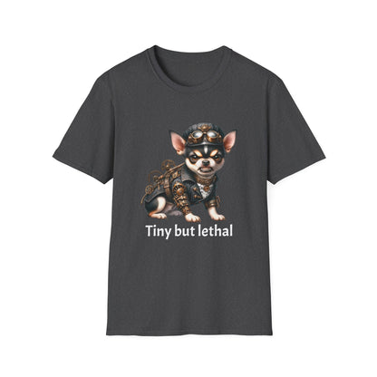 Chihuahua Tee – 'Tiny but Lethal' Steampunk Cosplay Design – Unisex Fit
