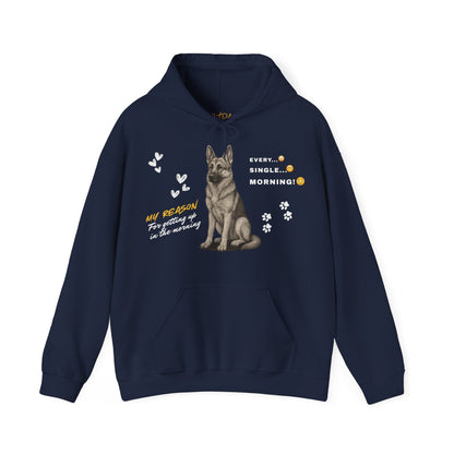 German Shepherd Hoodie – 'Every Single Morning' Sketch Design – Unisex Fit