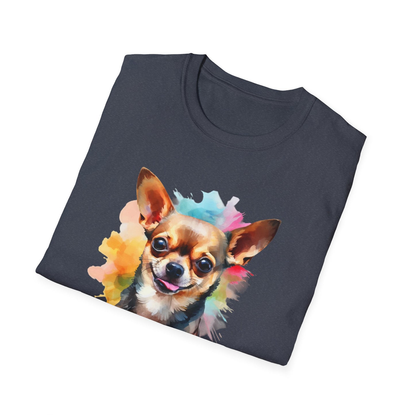 Chihuahua Tee – 'Chihuahua Mum' Watercolor Splash Design – Unisex Fit