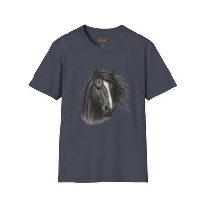 Horse Portrait Tee – Detailed Pencil Sketch Design – Unisex Fit