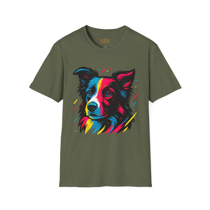Border Collie T Shirt – Neo Pop Art Portrait – Unisex Fit