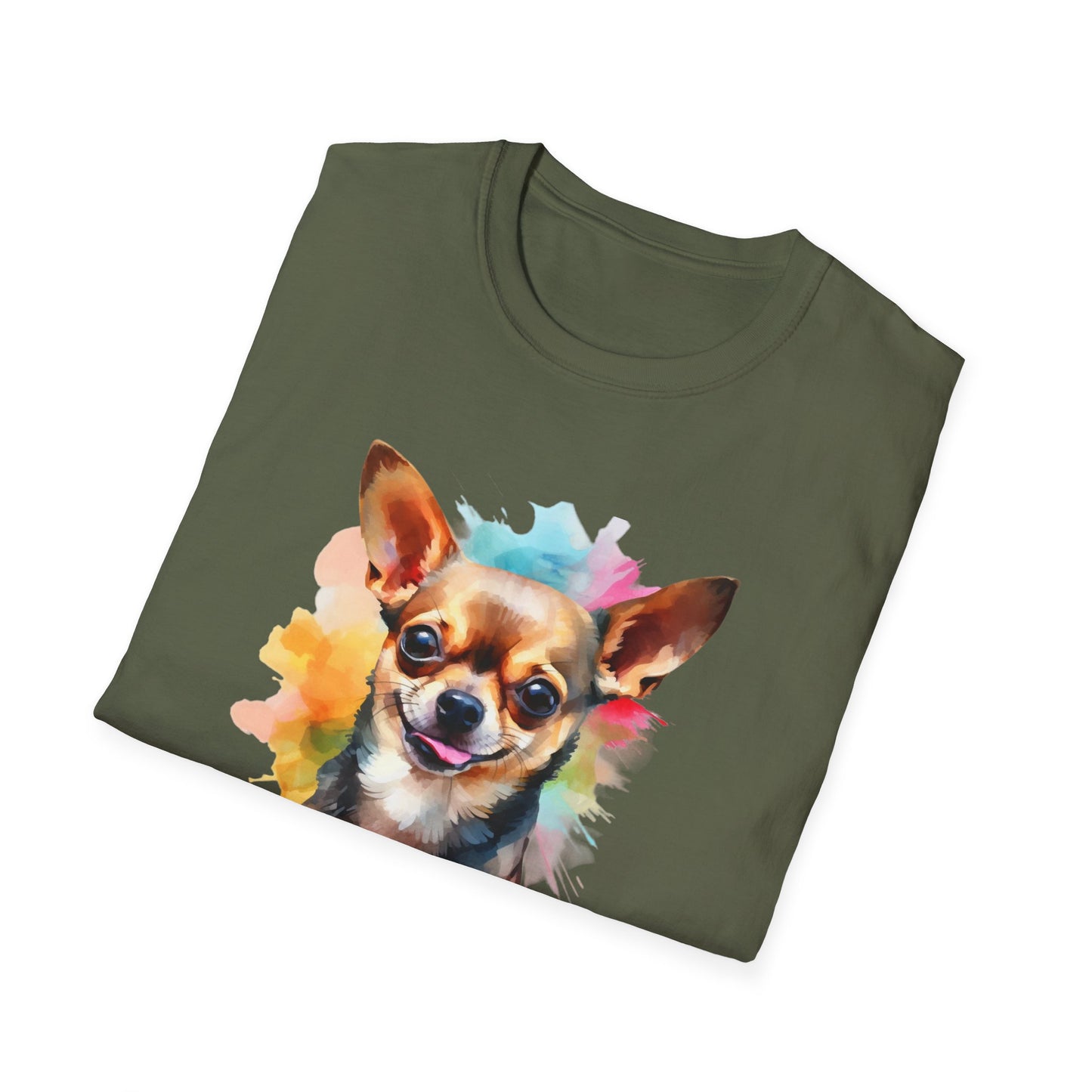 Chihuahua Tee – 'Chihuahua Mum' Watercolor Splash Design – Unisex Fit