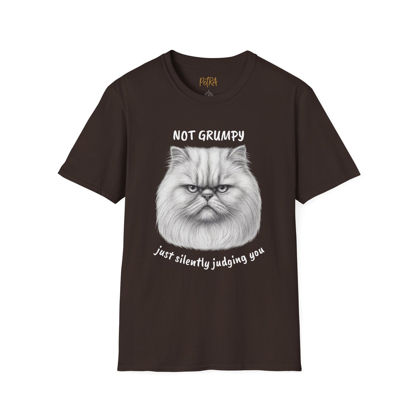 Persian Cat Tee – 'Not Grumpy, Just Judging' Quote – Unisex Fit
