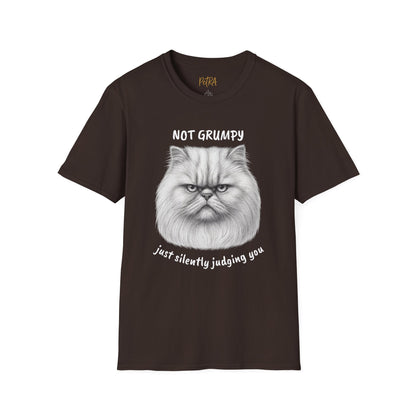 Persian Cat Tee – 'Not Grumpy, Just Judging' Quote – Unisex Fit