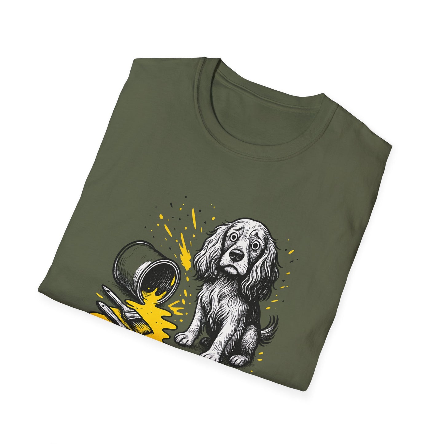 Cocker Spaniel Tee – Spilled Paint Design – Unisex Fit
