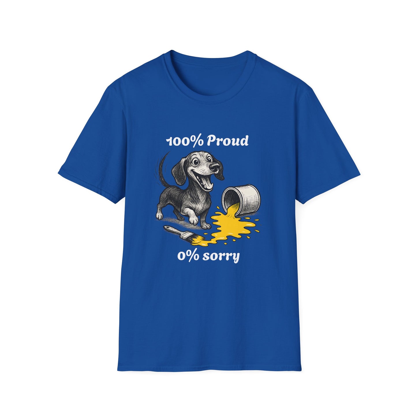 Dachshund Tee – '100% Proud, 0% Sorry' Quote – Unisex Fit