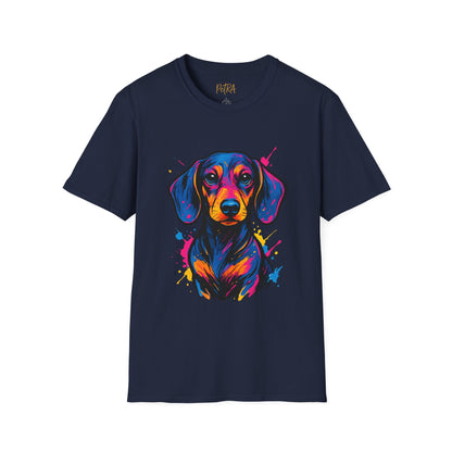 Dachshund T Shirt – Neo Pop Art Head Portrait – Unisex Fit