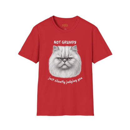 Persian Cat Tee – 'Not Grumpy, Just Judging' Quote – Unisex Fit
