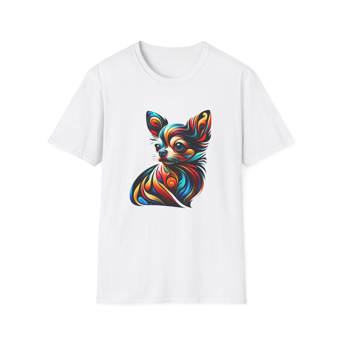 Chihuahua Tee – Vibrant Abstract Swirl Portrait – Unisex Fit