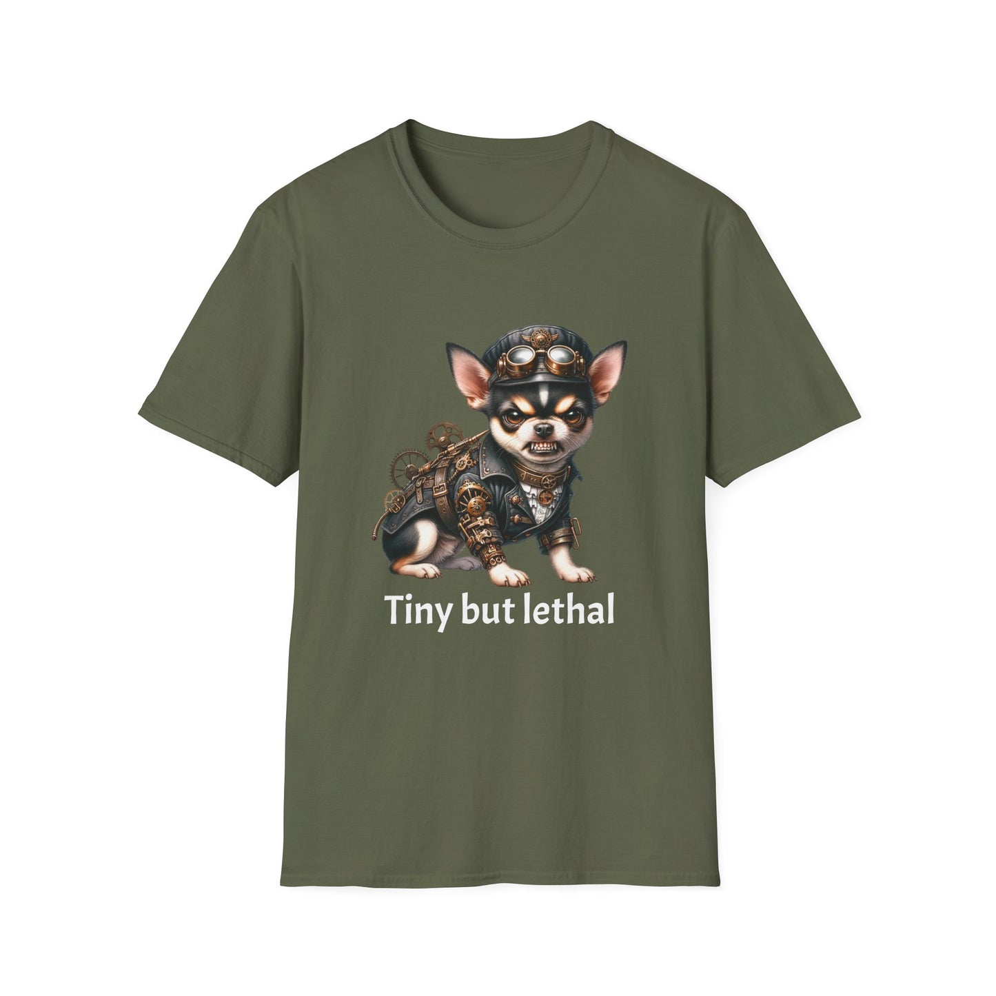 Chihuahua Tee – 'Tiny but Lethal' Steampunk Cosplay Design – Unisex Fit