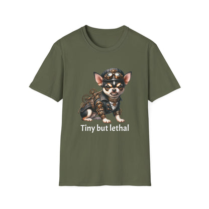 Chihuahua Tee – 'Tiny but Lethal' Steampunk Cosplay Design – Unisex Fit