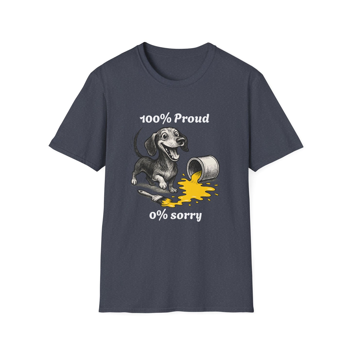 Dachshund Tee – '100% Proud, 0% Sorry' Quote – Unisex Fit