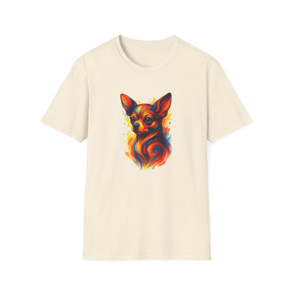 Chihuahua T Shirt – Vibrant Swirl Portrait (Red/Orange Series) – Unisex Fit