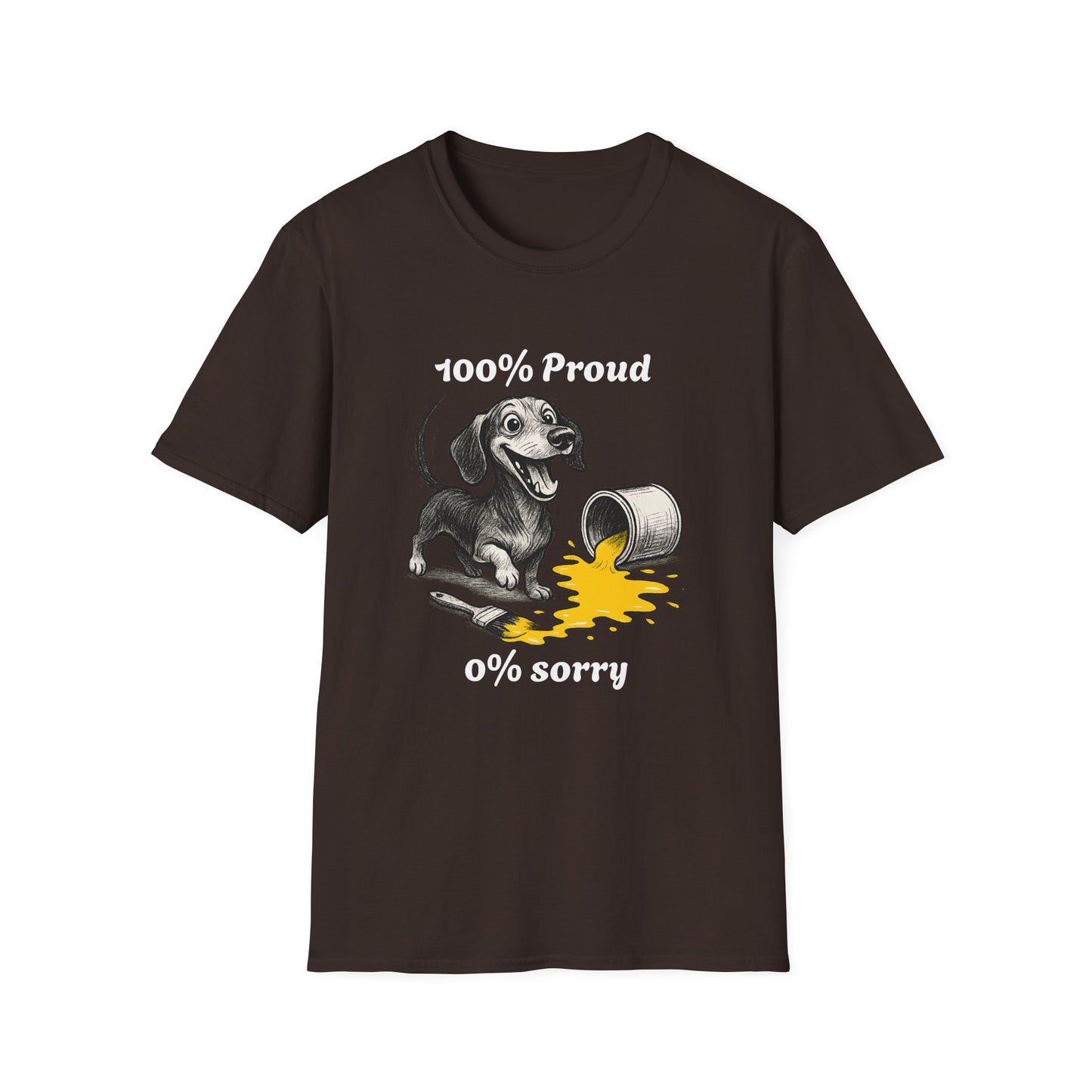 Dachshund Tee – '100% Proud, 0% Sorry' Quote – Unisex Fit
