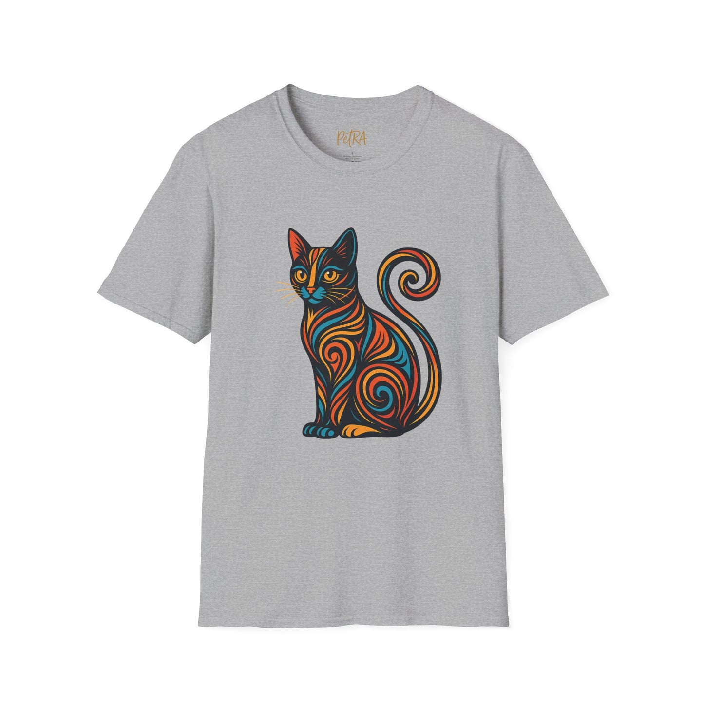 Cat Tee – Tribal Neon Swirl Design – Unisex Fit