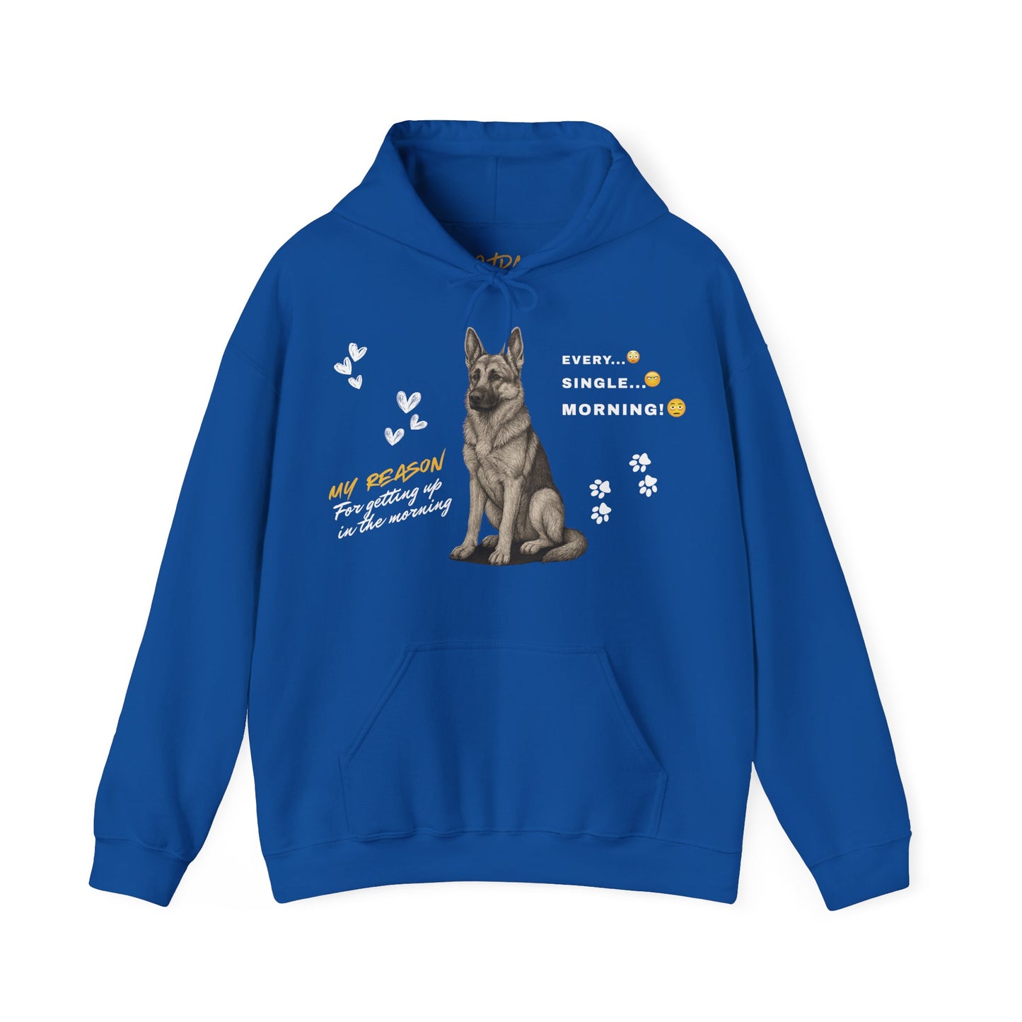 German Shepherd Hoodie – 'Every Single Morning' Sketch Design – Unisex Fit