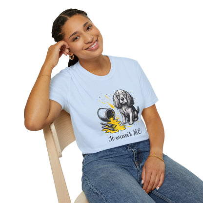 Cocker Spaniel Tee – Spilled Paint Design – Unisex Fit