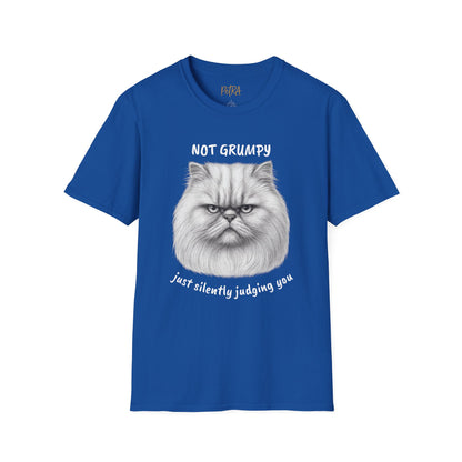Persian Cat Tee – 'Not Grumpy, Just Judging' Quote – Unisex Fit