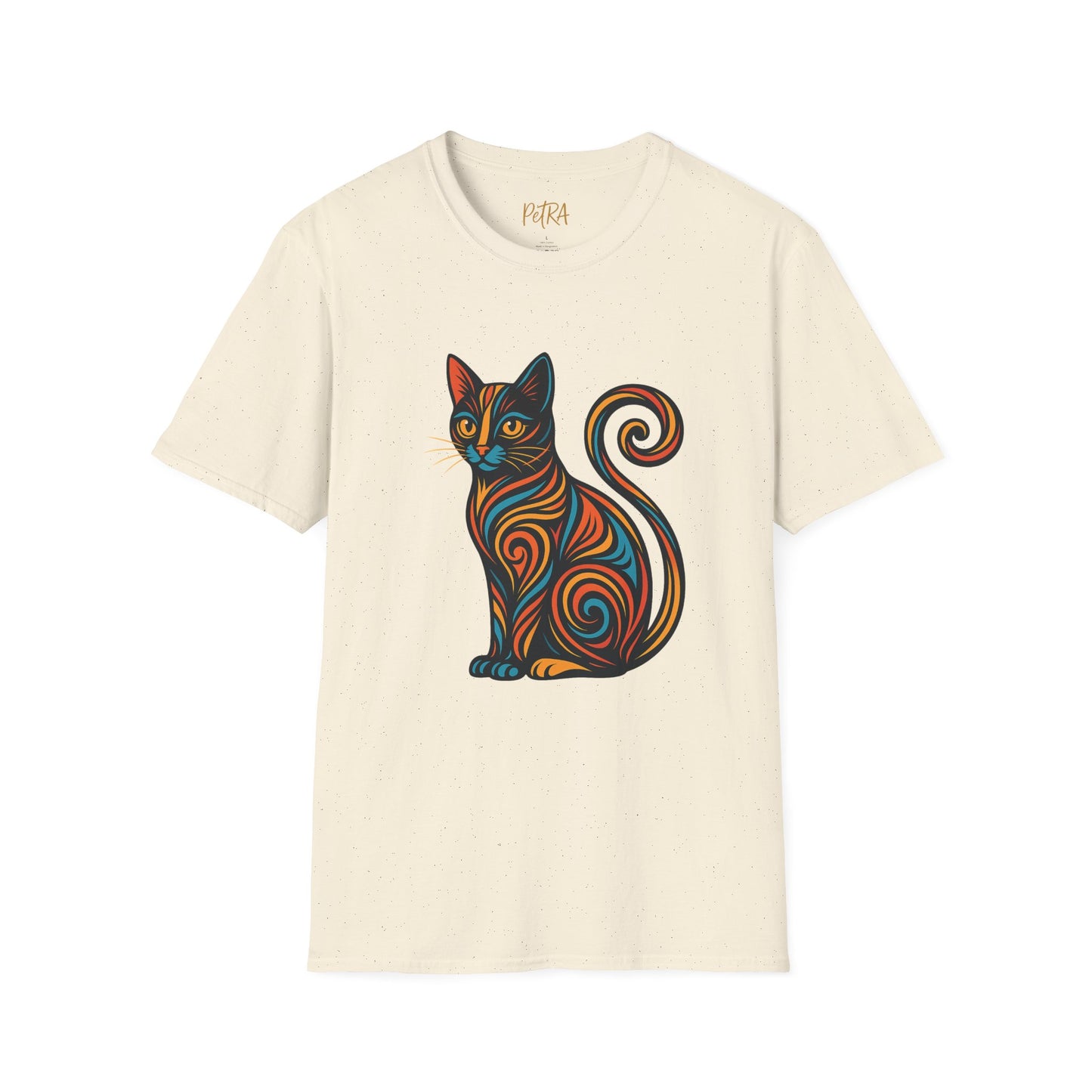Cat Tee – Tribal Neon Swirl Design – Unisex Fit