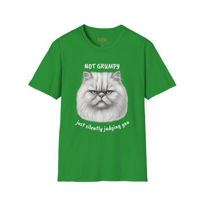 Persian Cat Tee – 'Not Grumpy, Just Judging' Quote – Unisex Fit