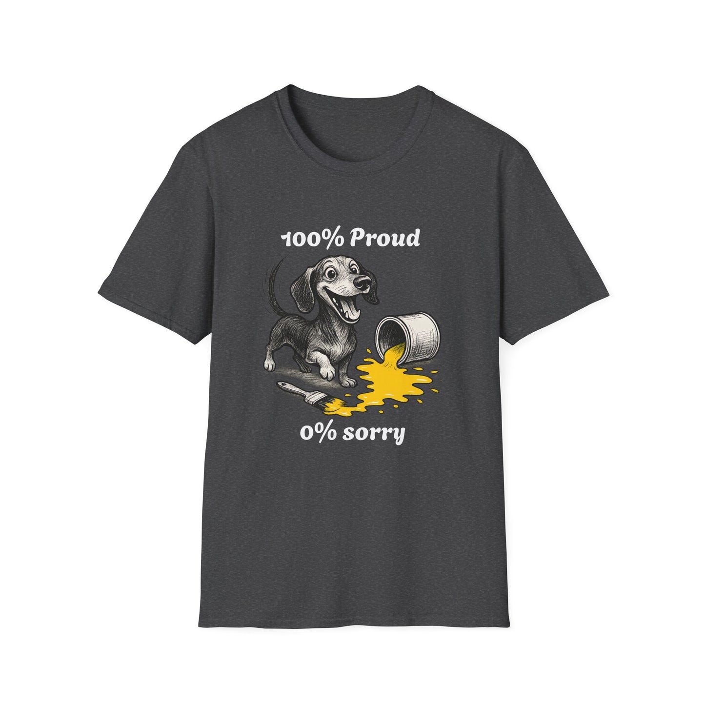 Dachshund Tee – '100% Proud, 0% Sorry' Quote – Unisex Fit