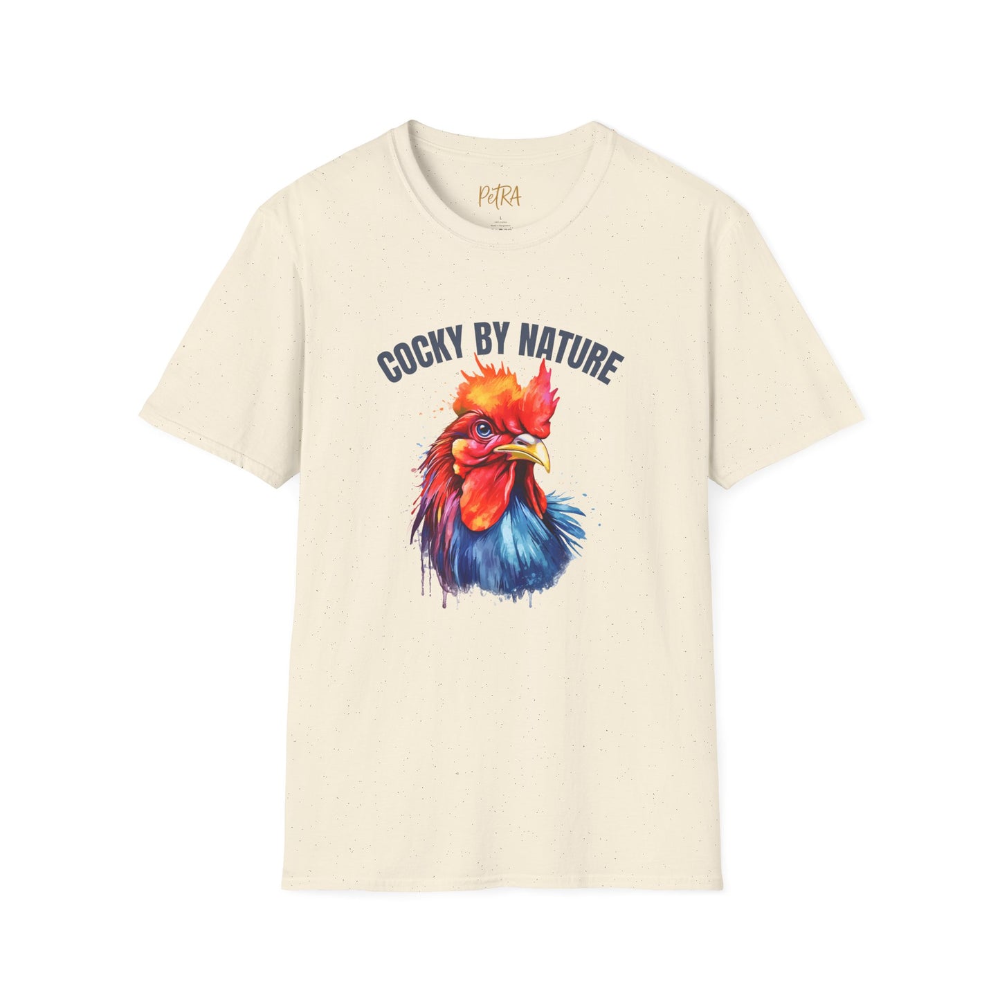 Rooster Tee – 'Cocky by Nature' Splash Art Design – Unisex Fit