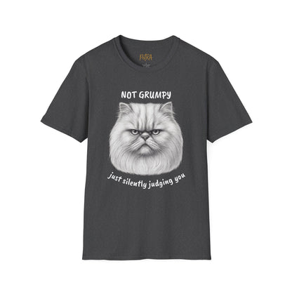 Persian Cat Tee – 'Not Grumpy, Just Judging' Quote – Unisex Fit