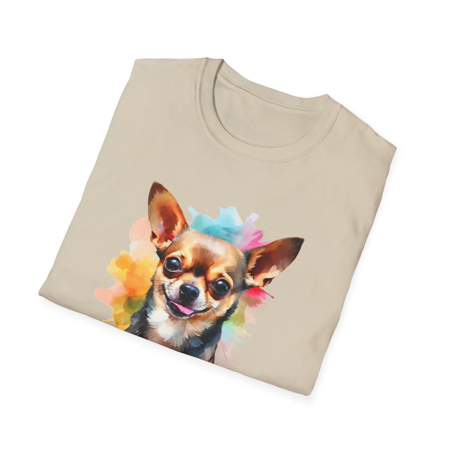 Chihuahua Tee – 'Chihuahua Mum' Watercolor Splash Design – Unisex Fit