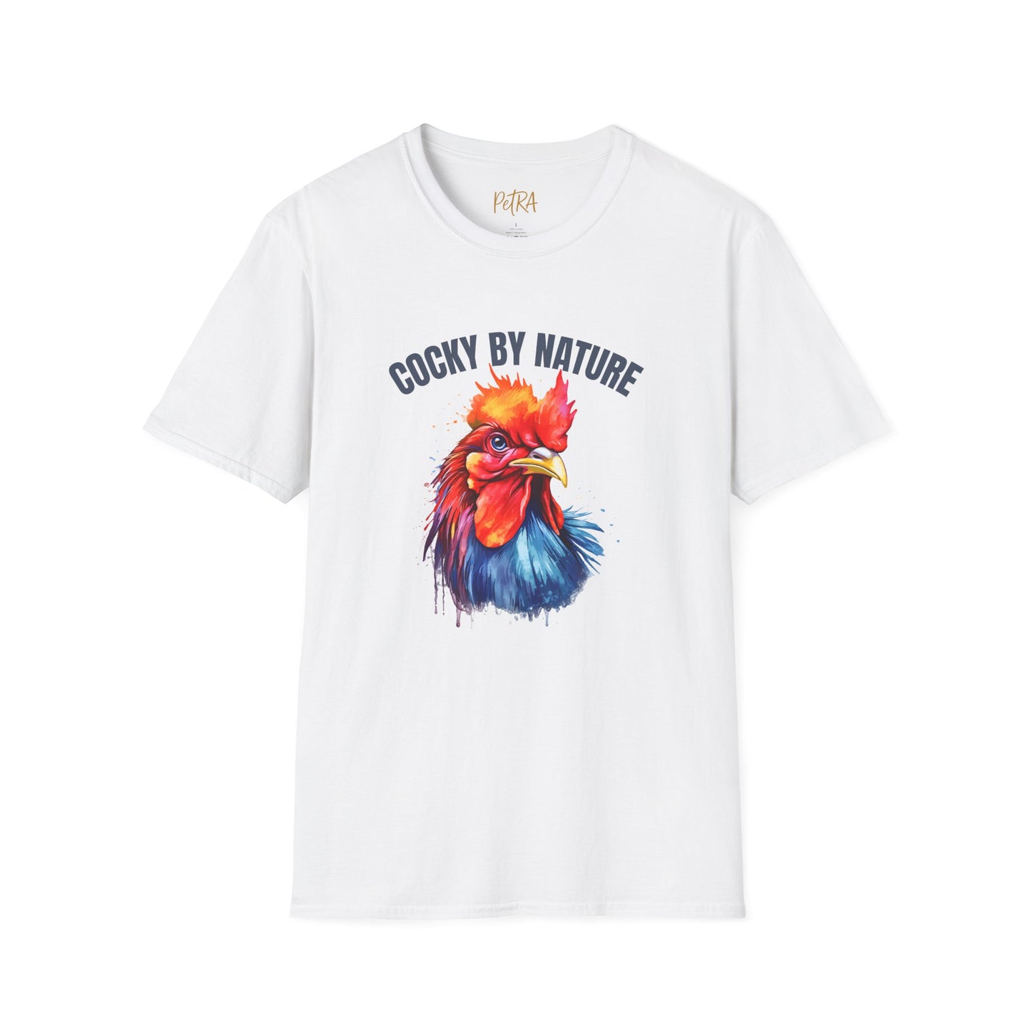 Rooster Tee – 'Cocky by Nature' Splash Art Design – Unisex Fit