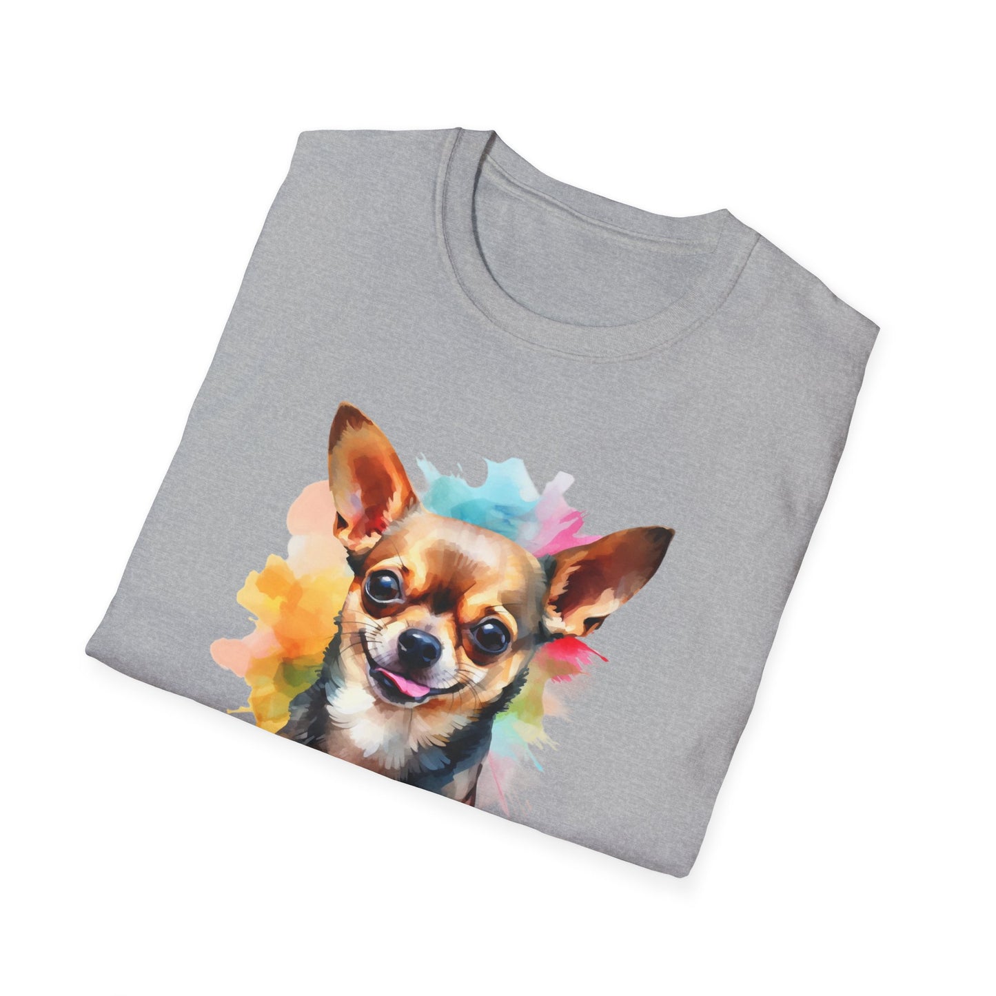 Chihuahua Tee – 'Chihuahua Mum' Watercolor Splash Design – Unisex Fit