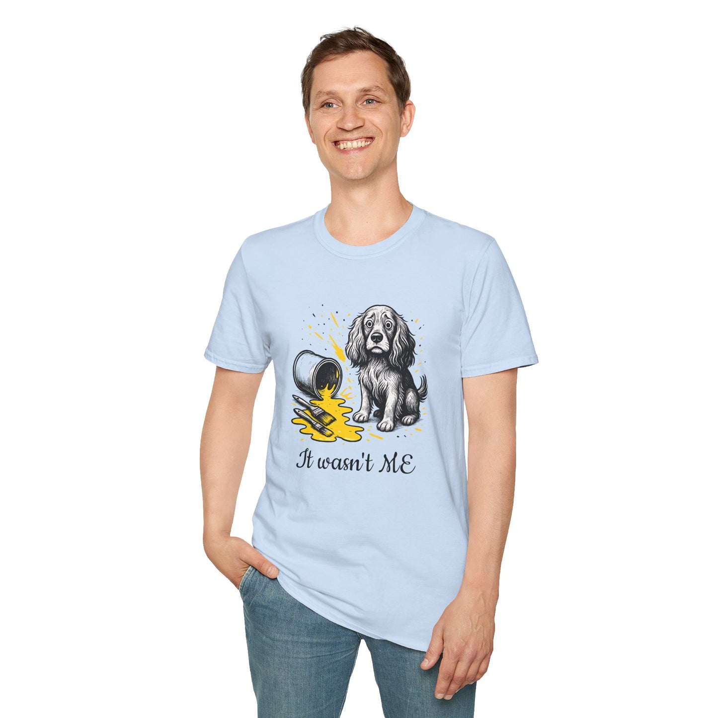 Cocker Spaniel Tee – Spilled Paint Design – Unisex Fit