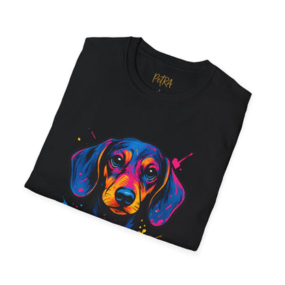 Dachshund T Shirt – Neo Pop Art Head Portrait – Unisex Fit