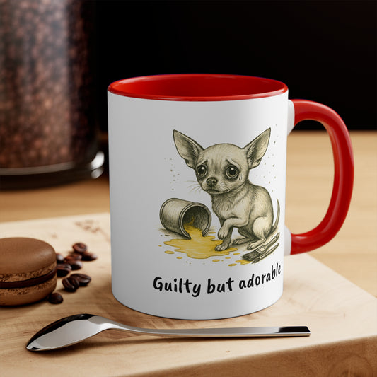 Chihuahua Mug – 'Guilty but Adorable' Sketch Design – 11oz