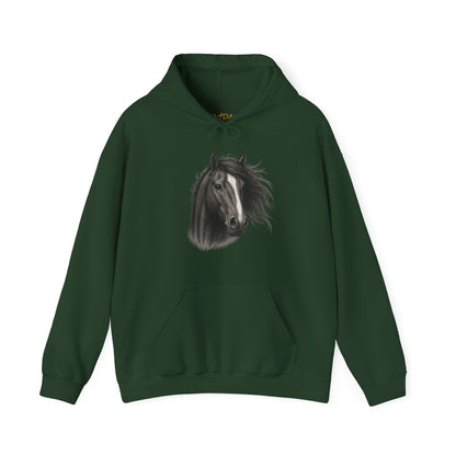 Horse Hoodie – 'Windblown Grace' Sketch Portrait Design – Unisex Fit